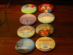 Sampling of buttons available at WDW